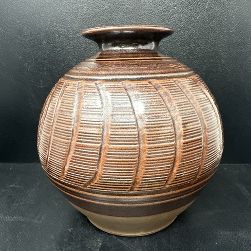 Stoneware globular vase